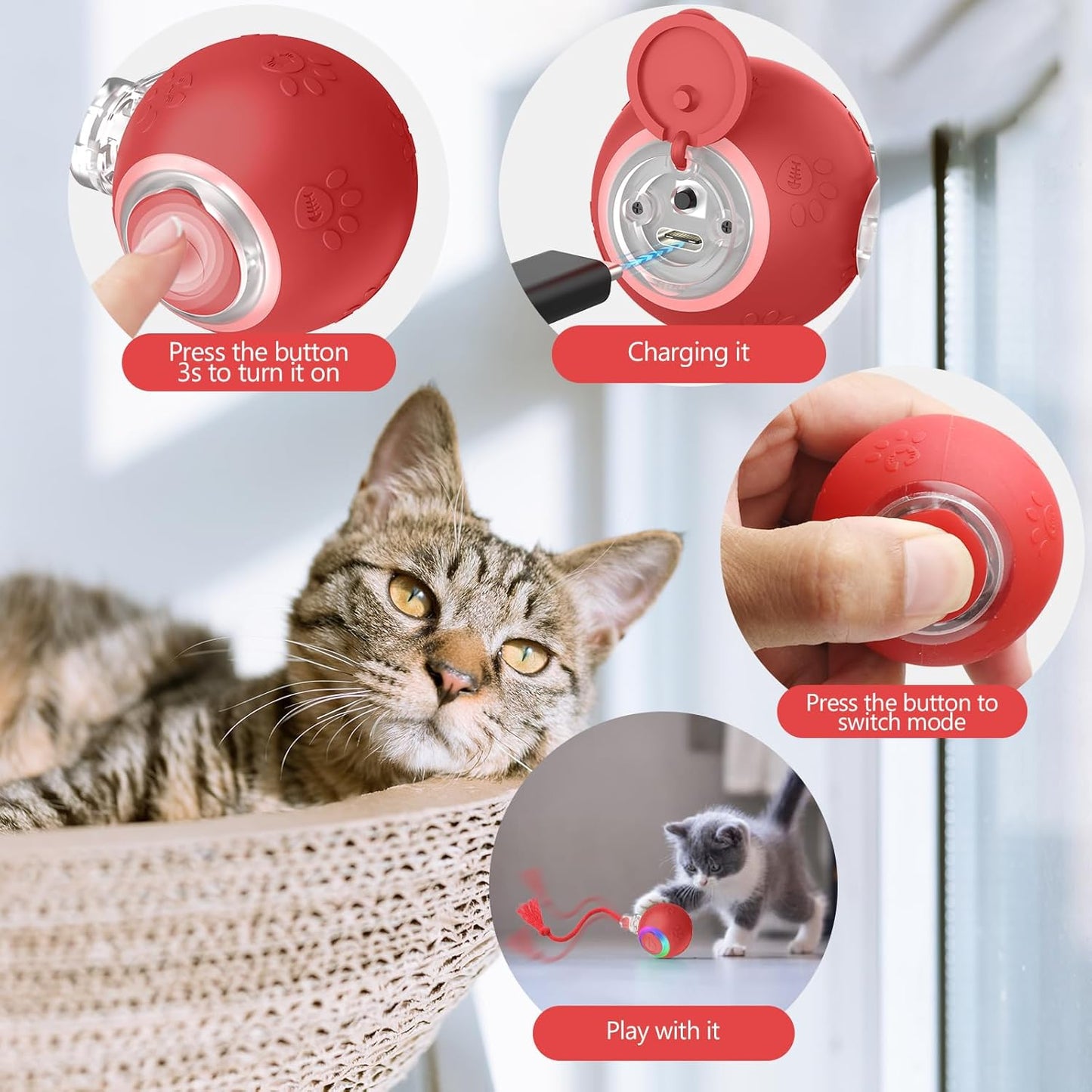 Automatic Rolling Ball Cat Toy