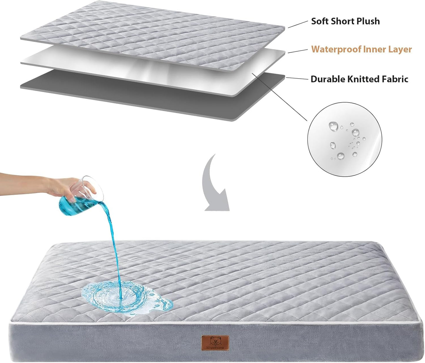 Orthopedic Quilting Dogs Pillow Bed