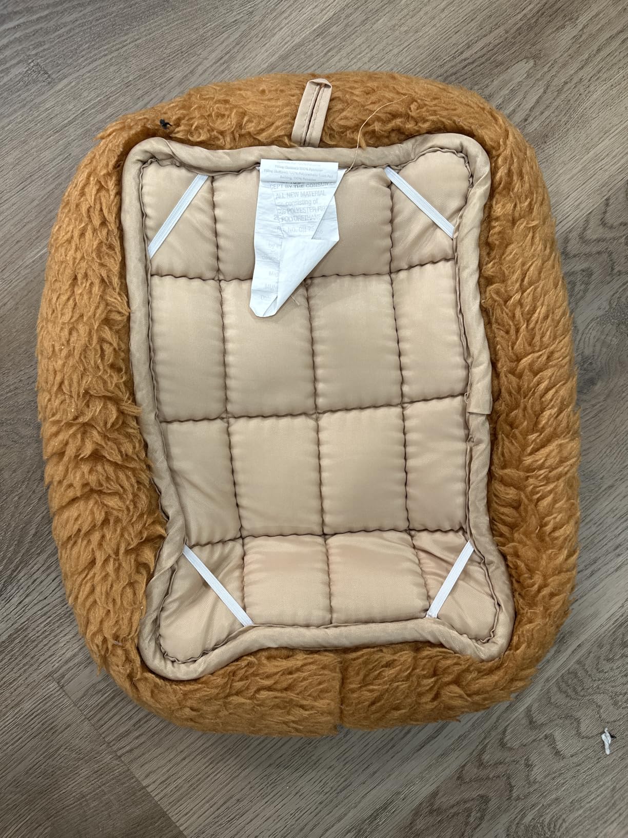 Cinnamon Faux Fur Dog Cat Bolster Bed