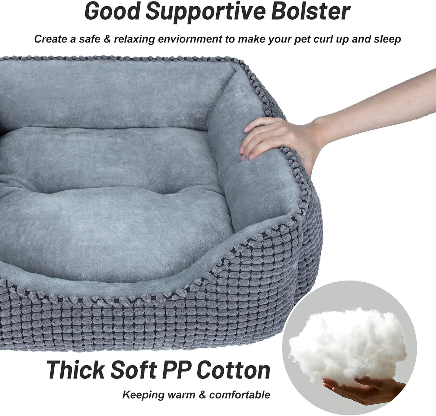 Rectangle Calming Dog Bolster Bed