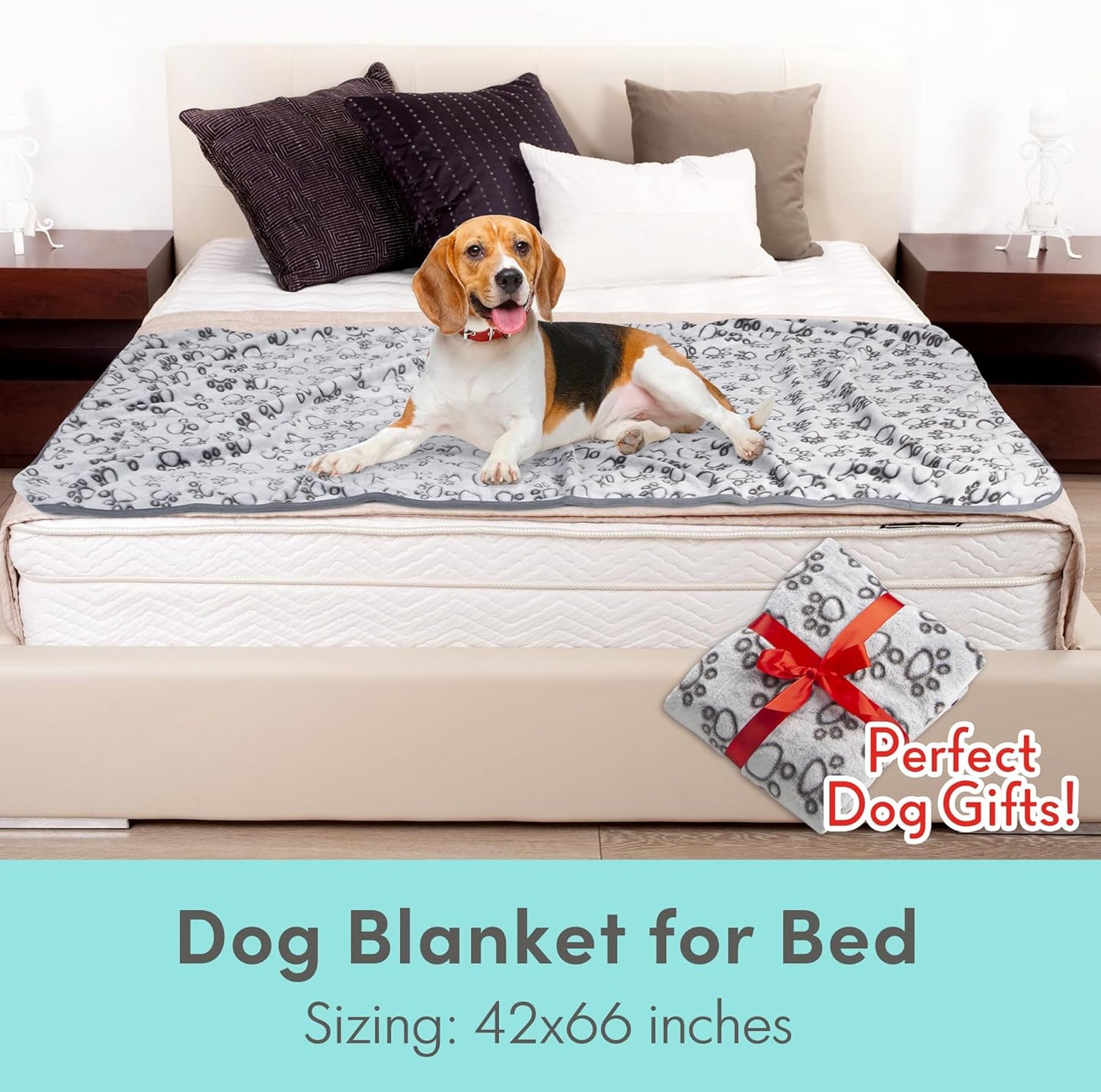 Dog Cat Flannel Cute Paw Print Blanket
