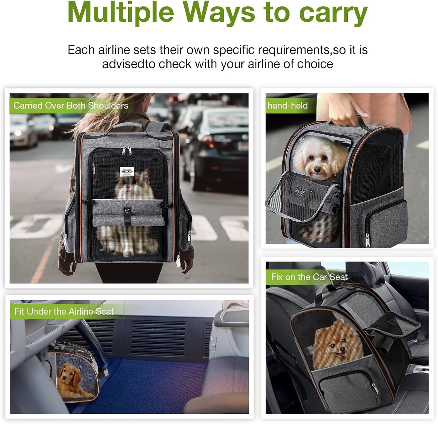 Pet Expandable Backpack Carrier
