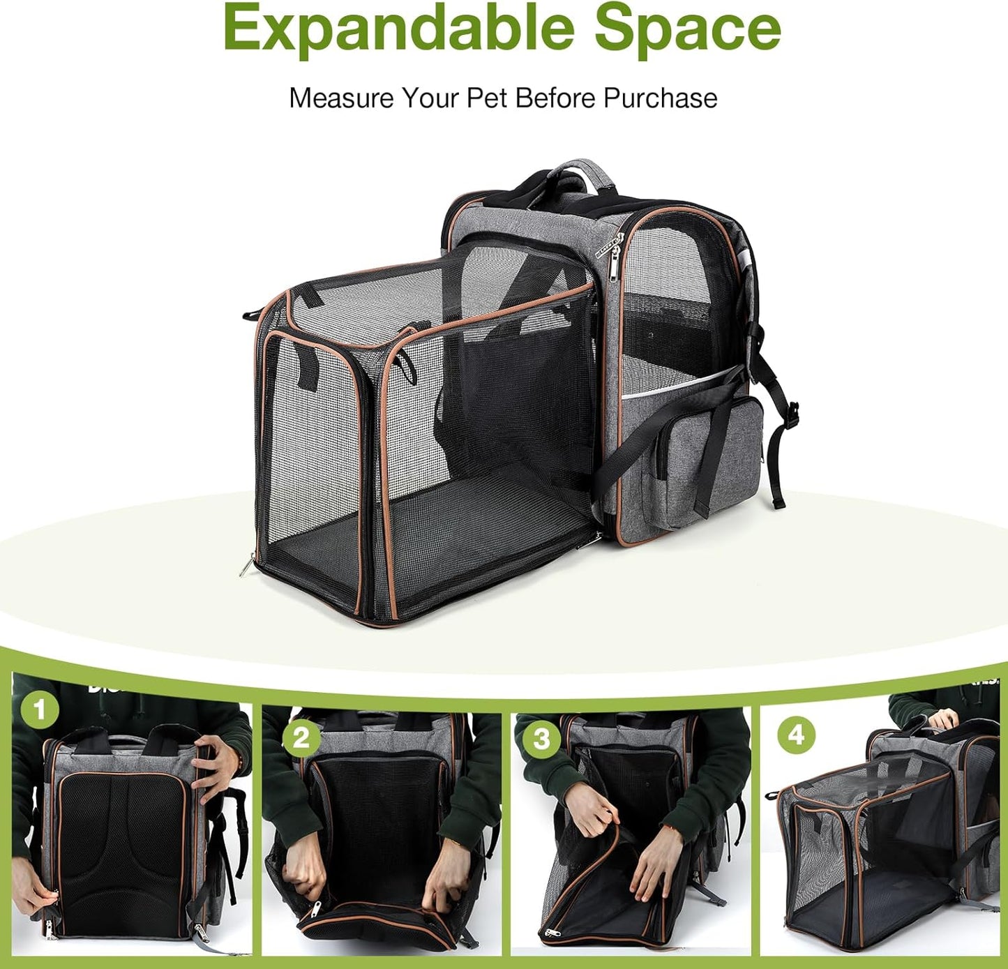 Pet Expandable Backpack Carrier