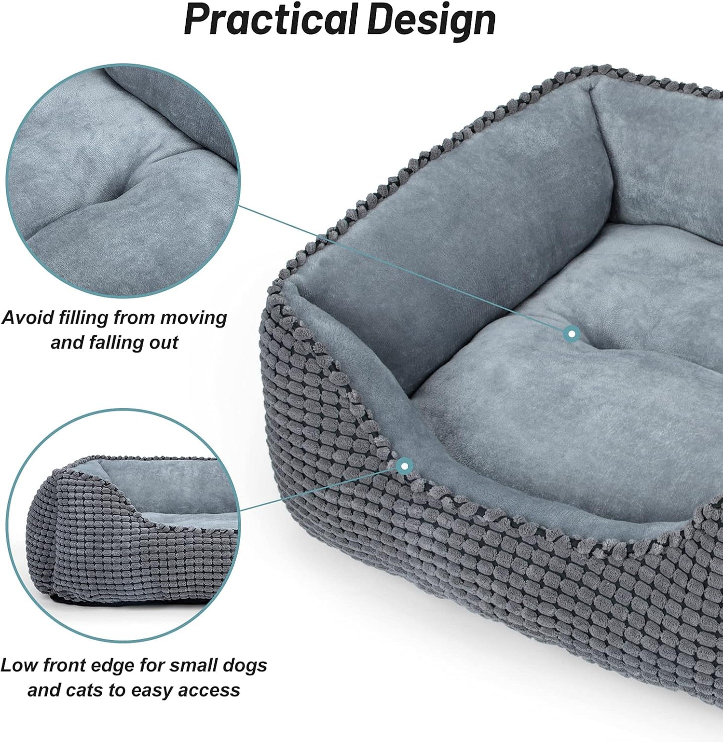 Rectangle Calming Dog Bolster Bed