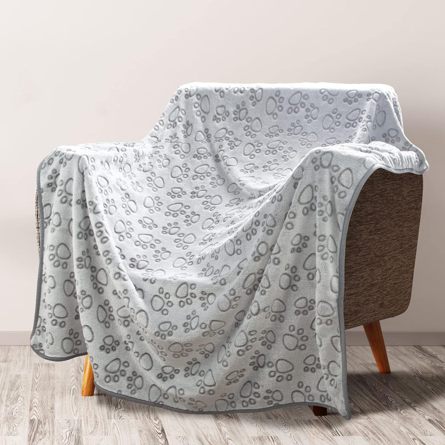 Dog Cat Flannel Cute Paw Print Blanket