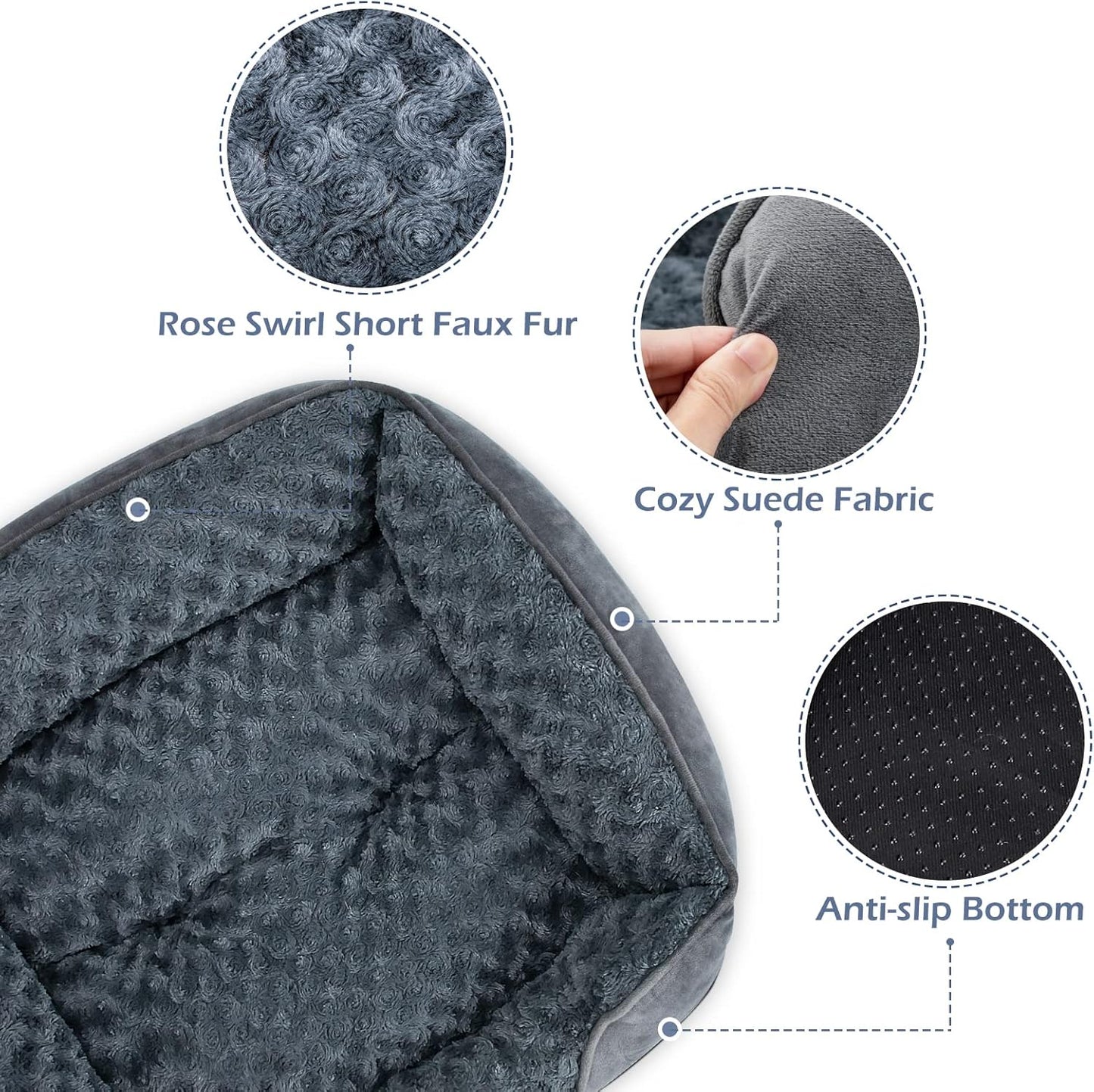 Cozy Faux Fur Dog Bolster Bed