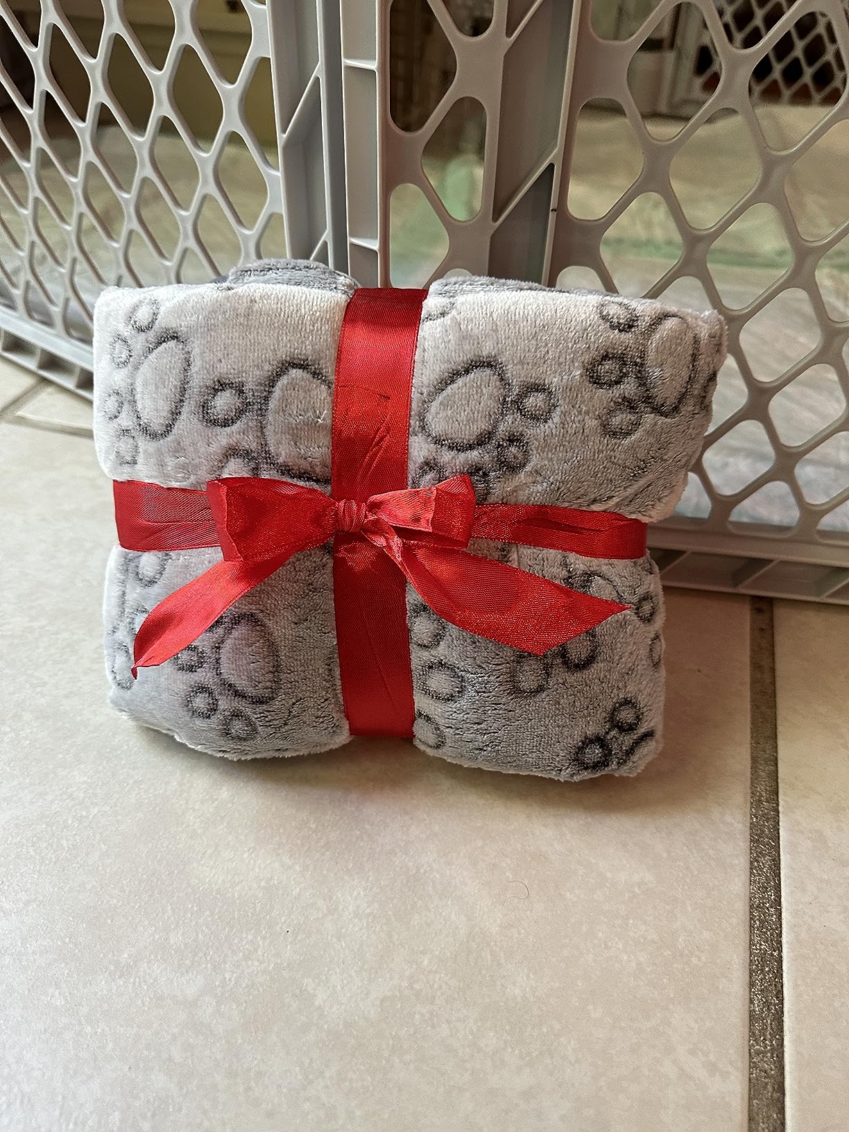 Dog Cat Flannel Cute Paw Print Blanket