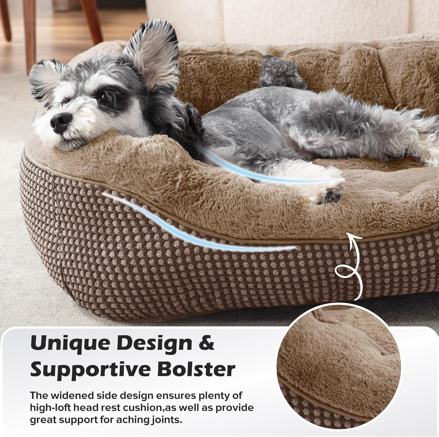 Soft Calming Dog Bolster Bed