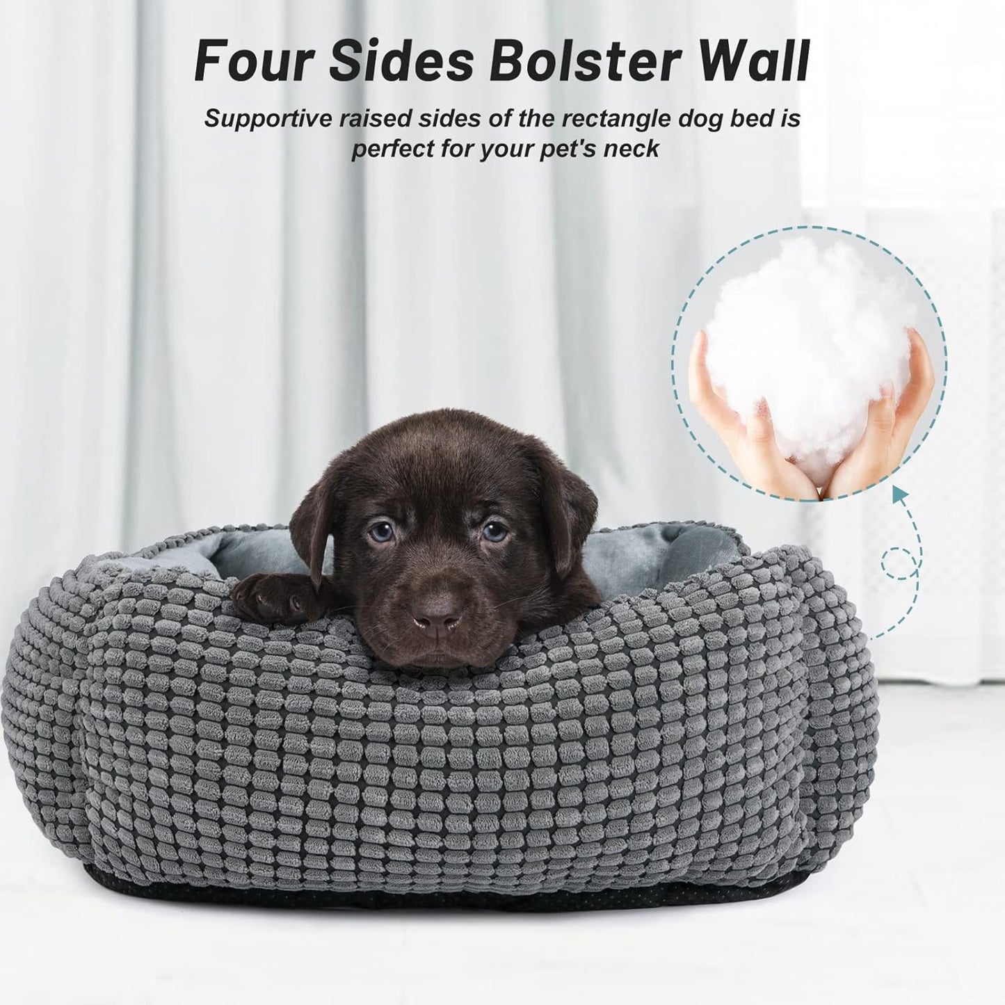 Rectangle Calming Dog Bolster Bed