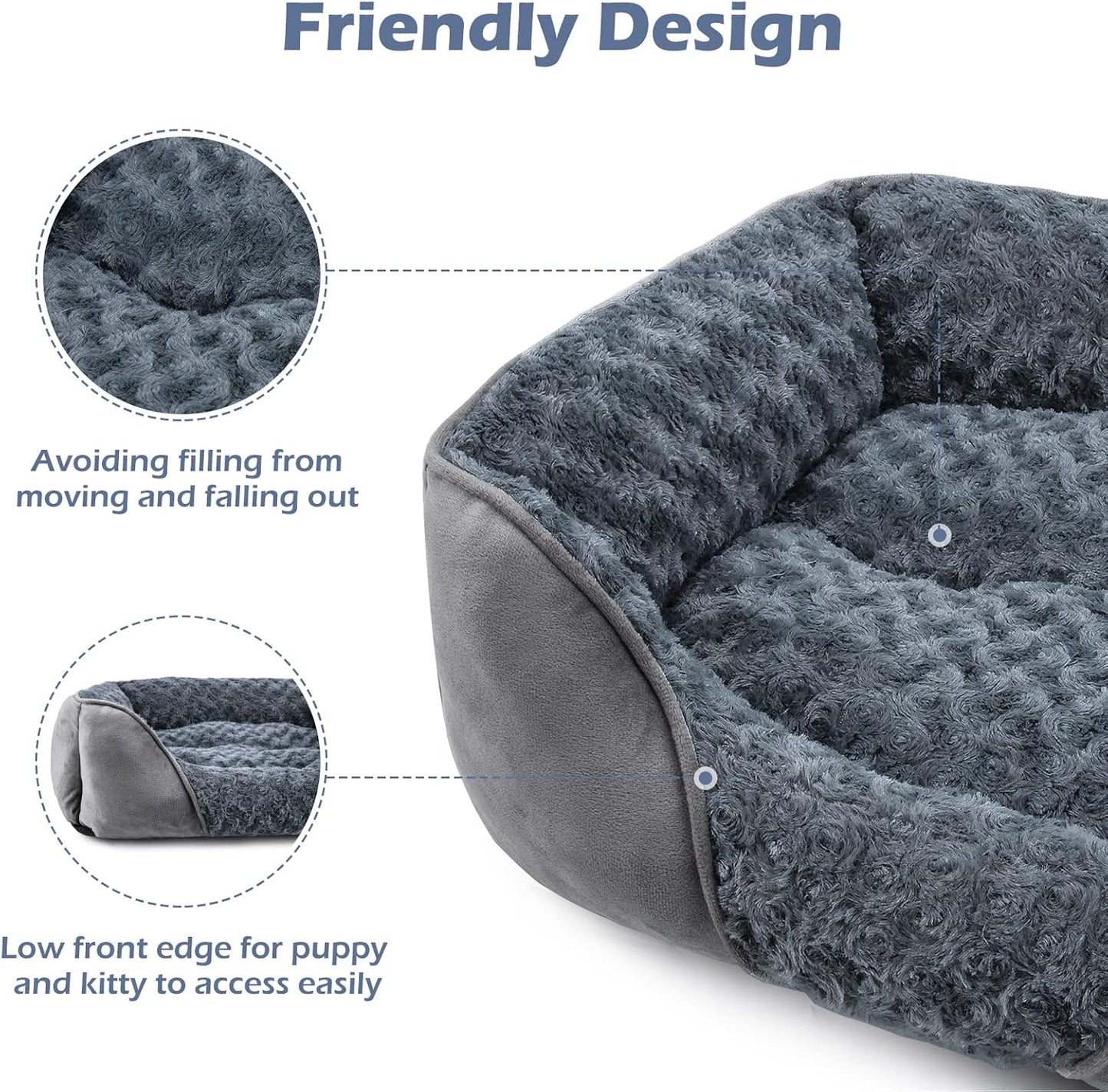Cozy Faux Fur Dog Bolster Bed