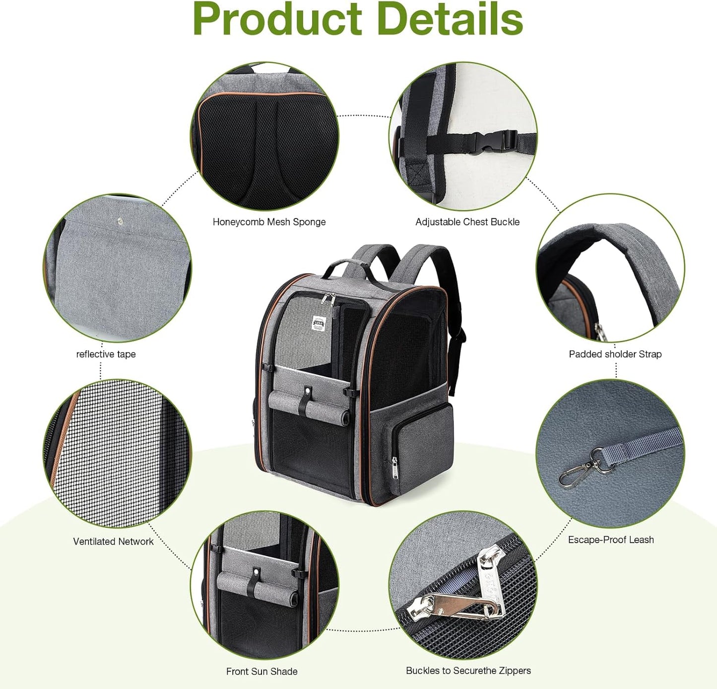 Pet Expandable Backpack Carrier