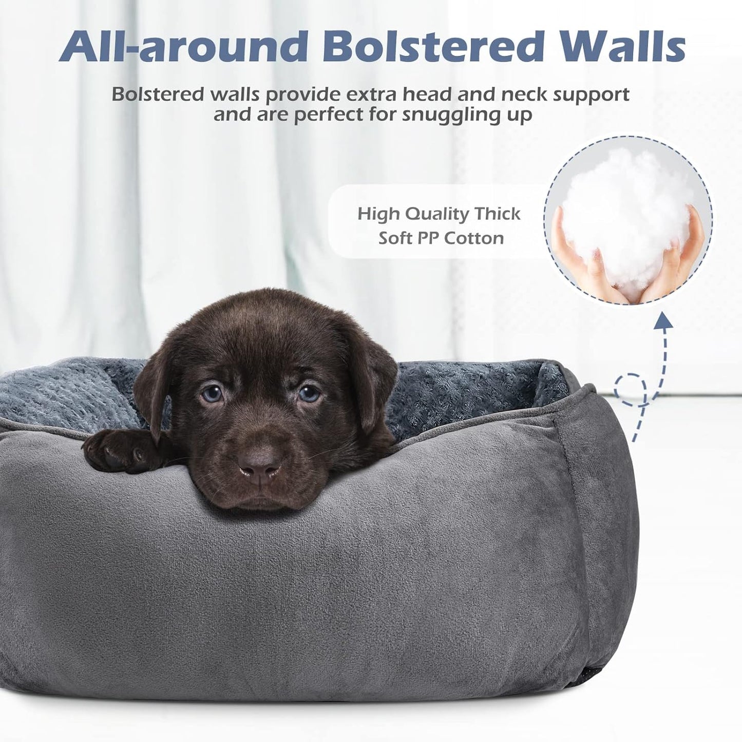Cozy Faux Fur Dog Bolster Bed