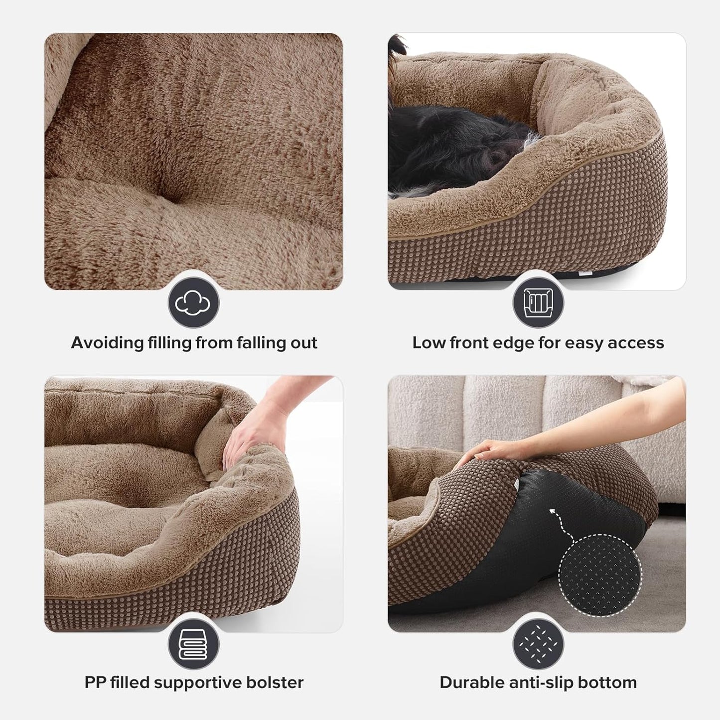 Soft Calming Dog Bolster Bed