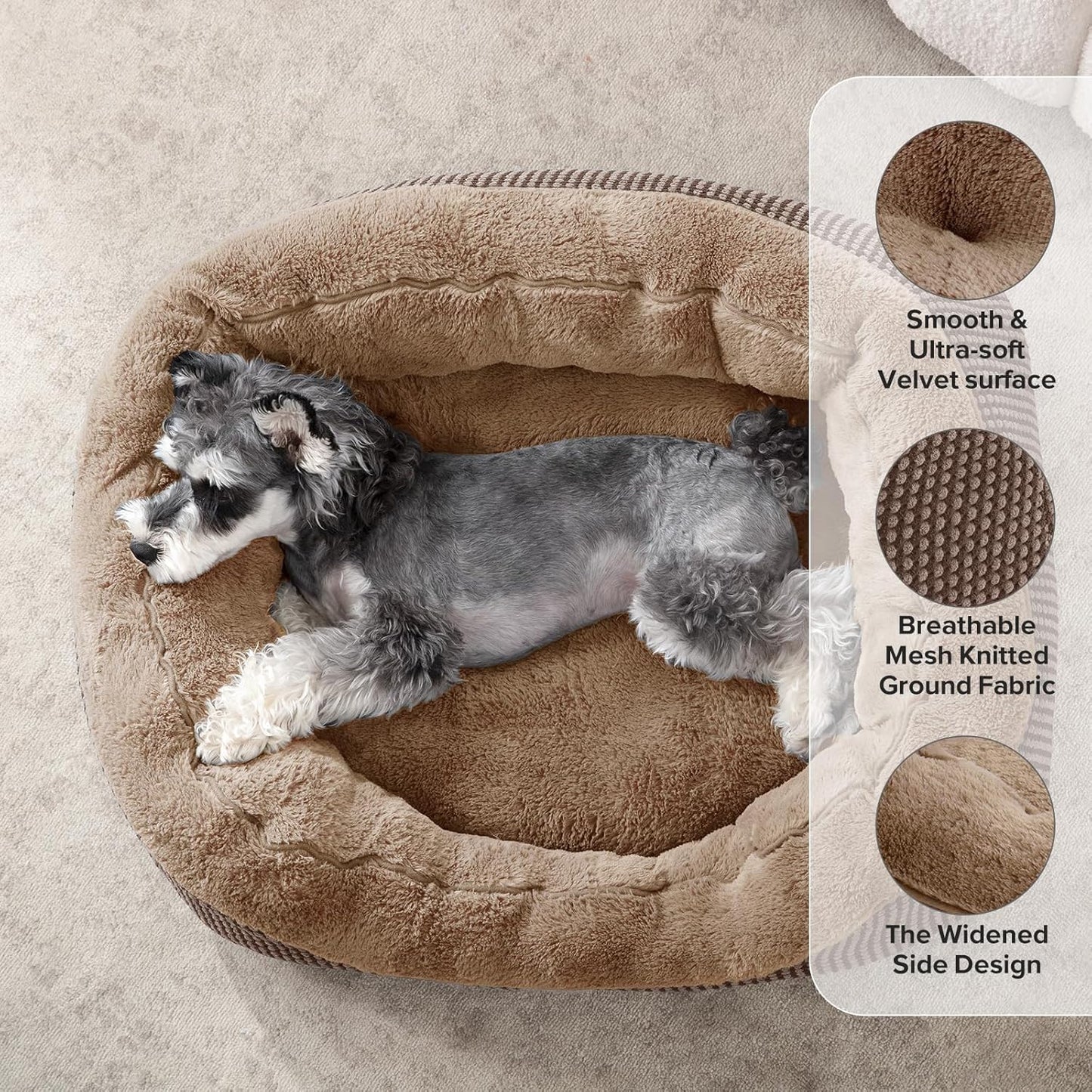 Soft Calming Dog Bolster Bed