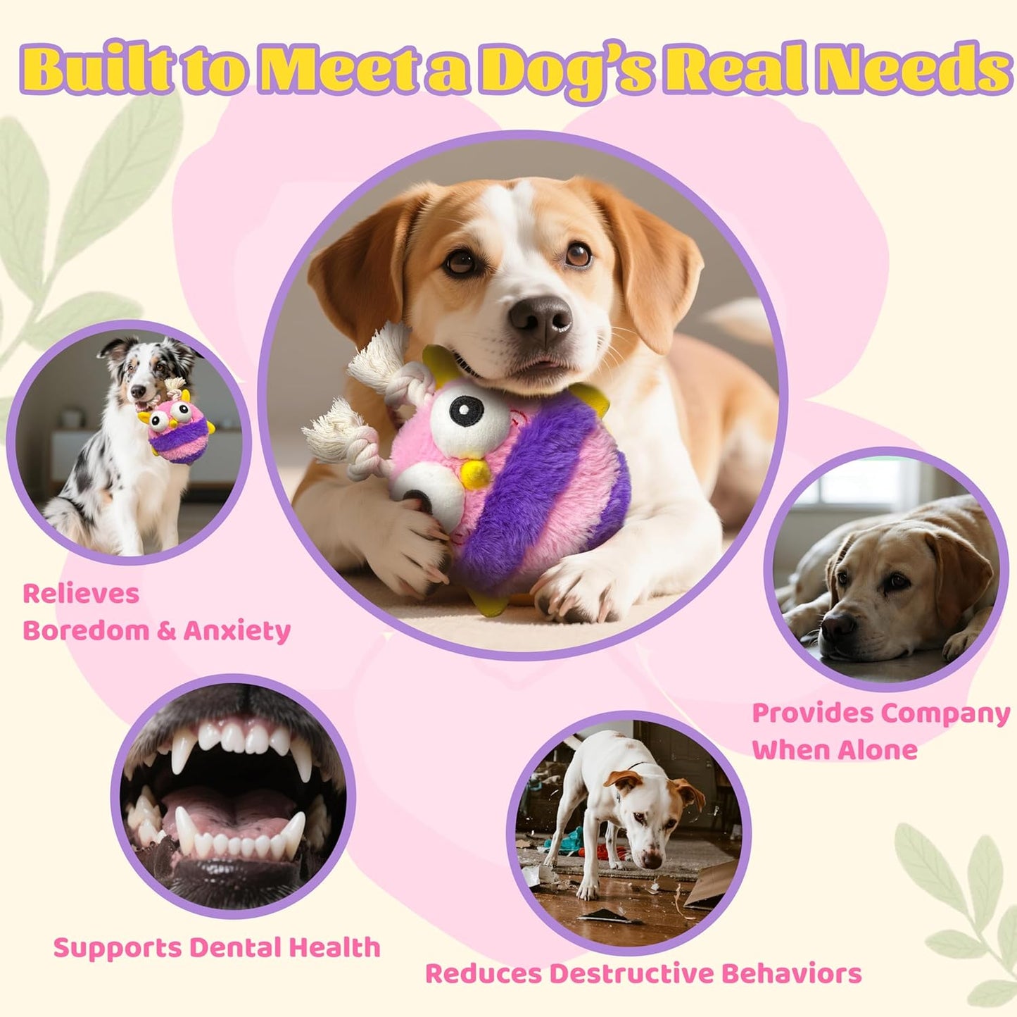 Bee Squeaky Moving Ball Dog Toy