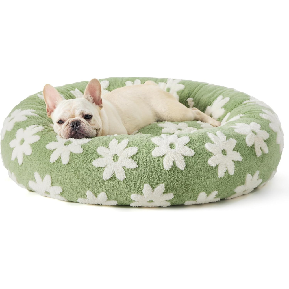 Jacquard Shaggy Plush Calming Bolster Bed
