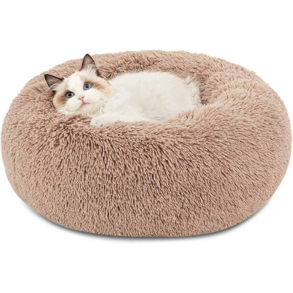 Extra Fluffy Plush Faux Fur Donut Bed