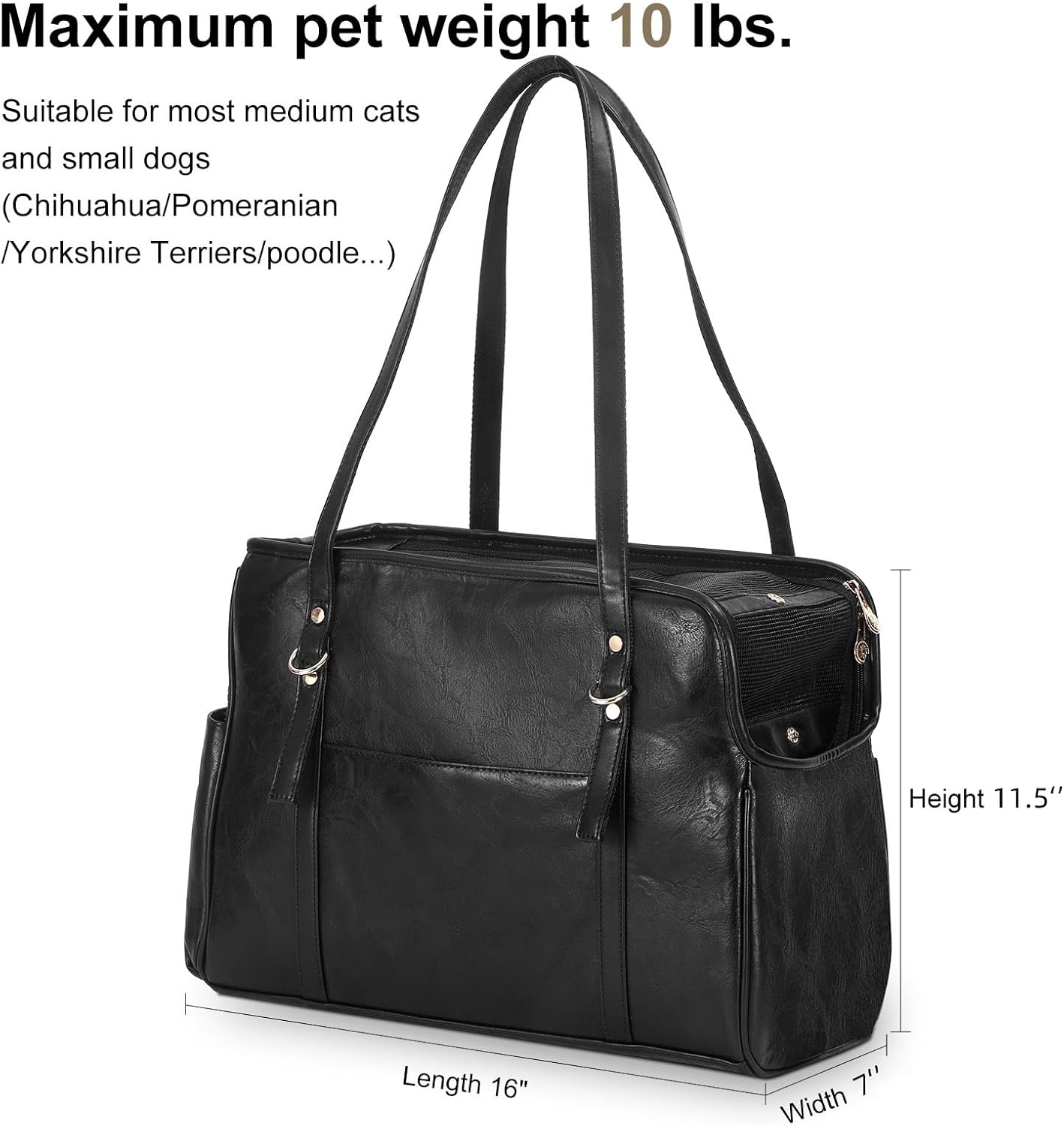 Leather Pet Carrier Purse