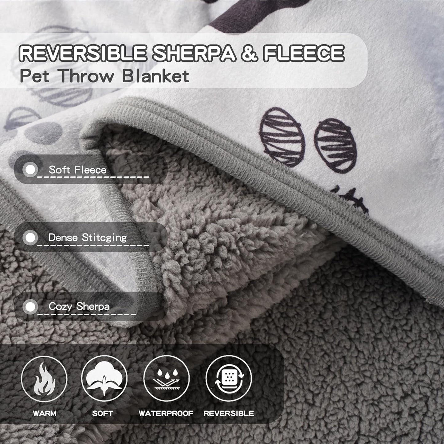 Light Grey Fluffy Pet Blanket