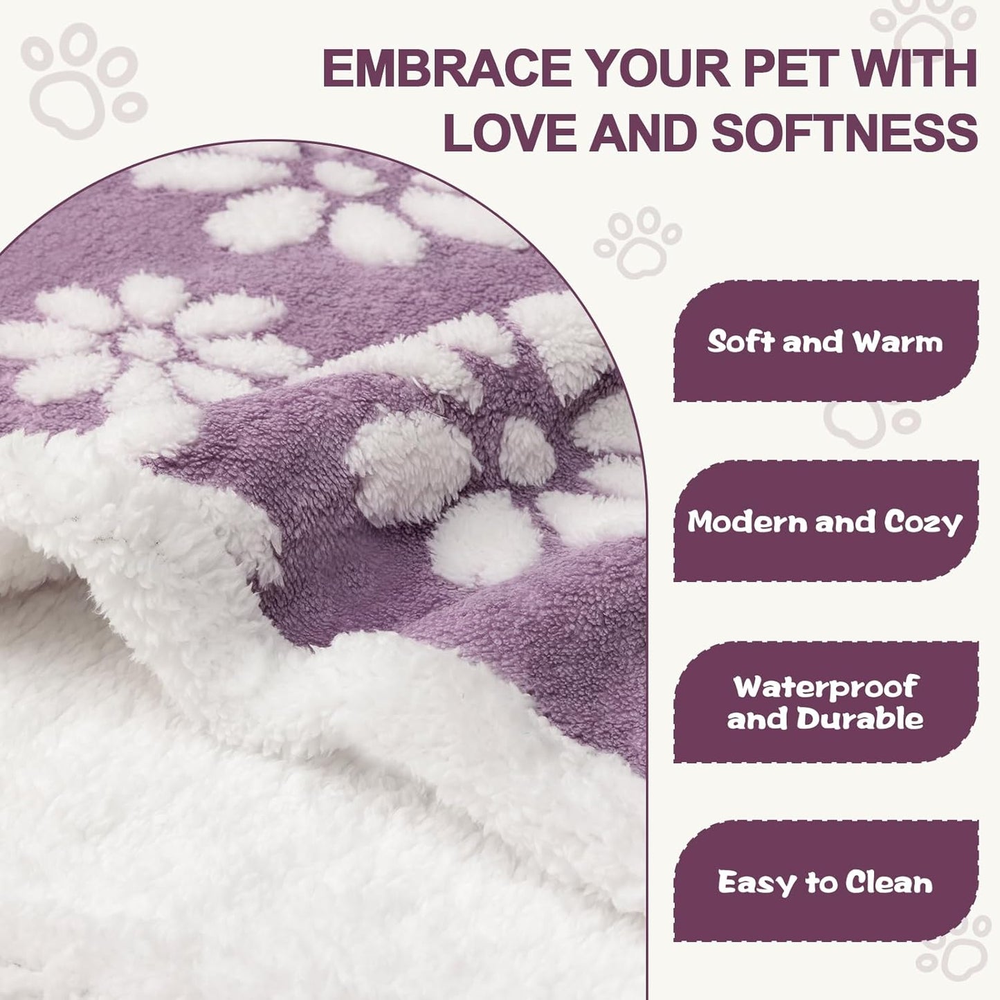 Purple Flowers Waterproof Pet Blanket