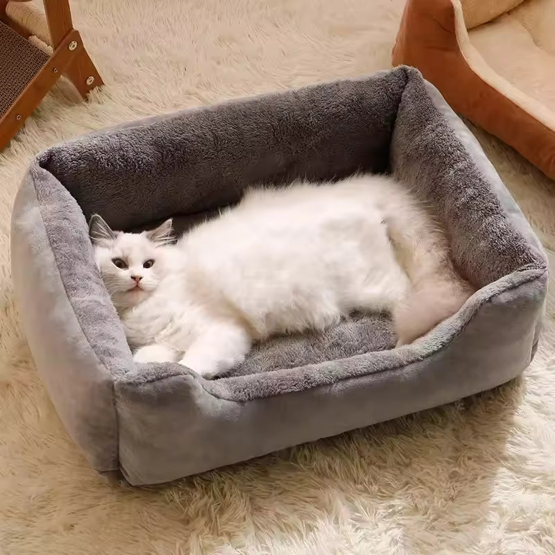 Pet Plush Fluffy Bolster Bed