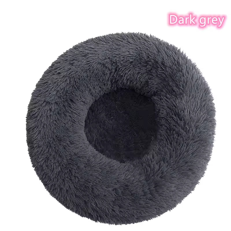 Plush Corduroy Pet Cozy Donut Bed