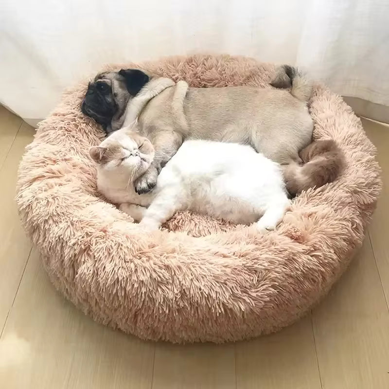 Plush Corduroy Pet Cozy Donut Bed