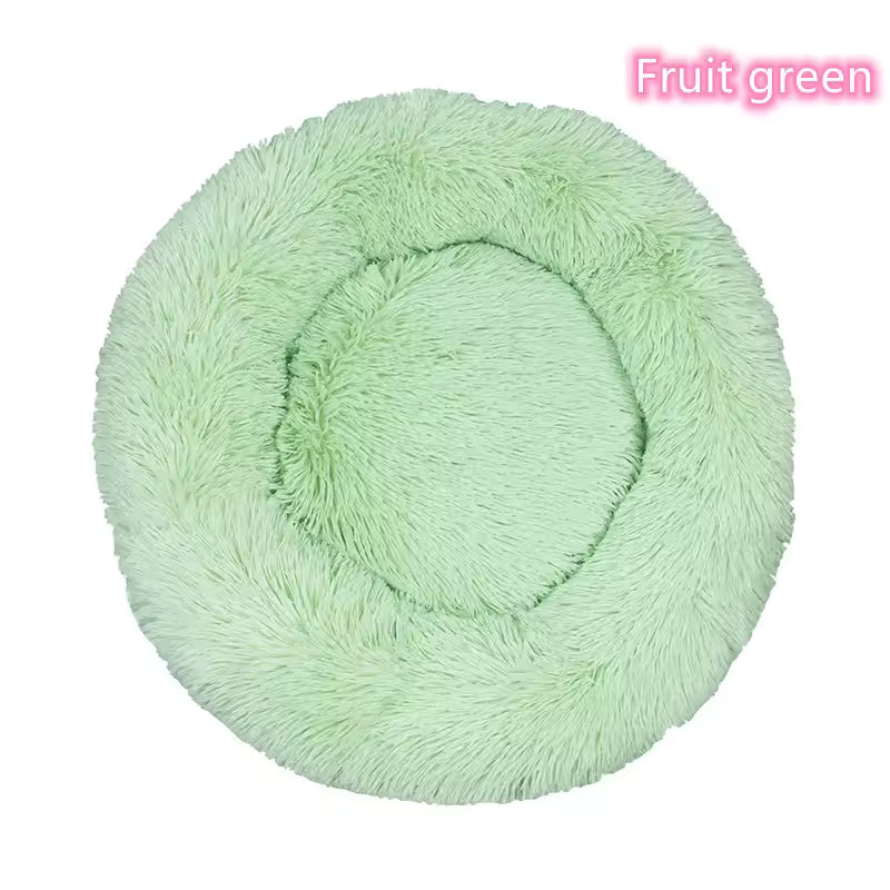 Plush Corduroy Pet Cozy Donut Bed