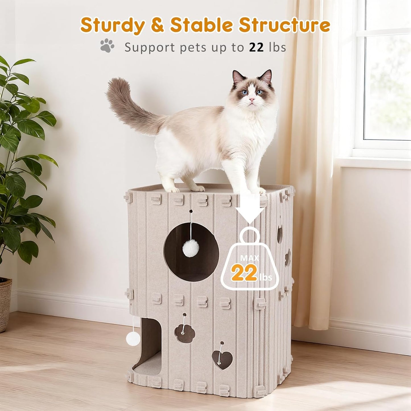2 Story Enclosed Cat Bed Cave House