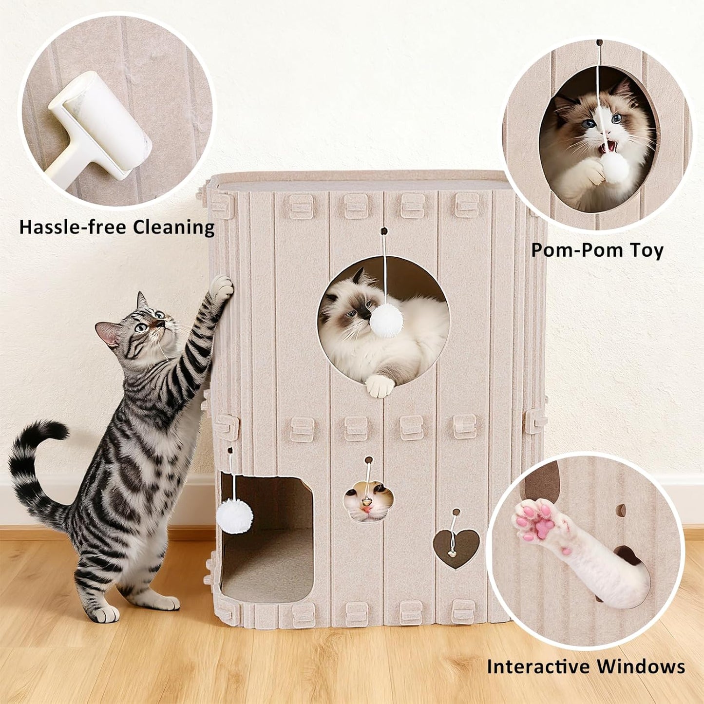 2 Story Enclosed Cat Bed Cave House