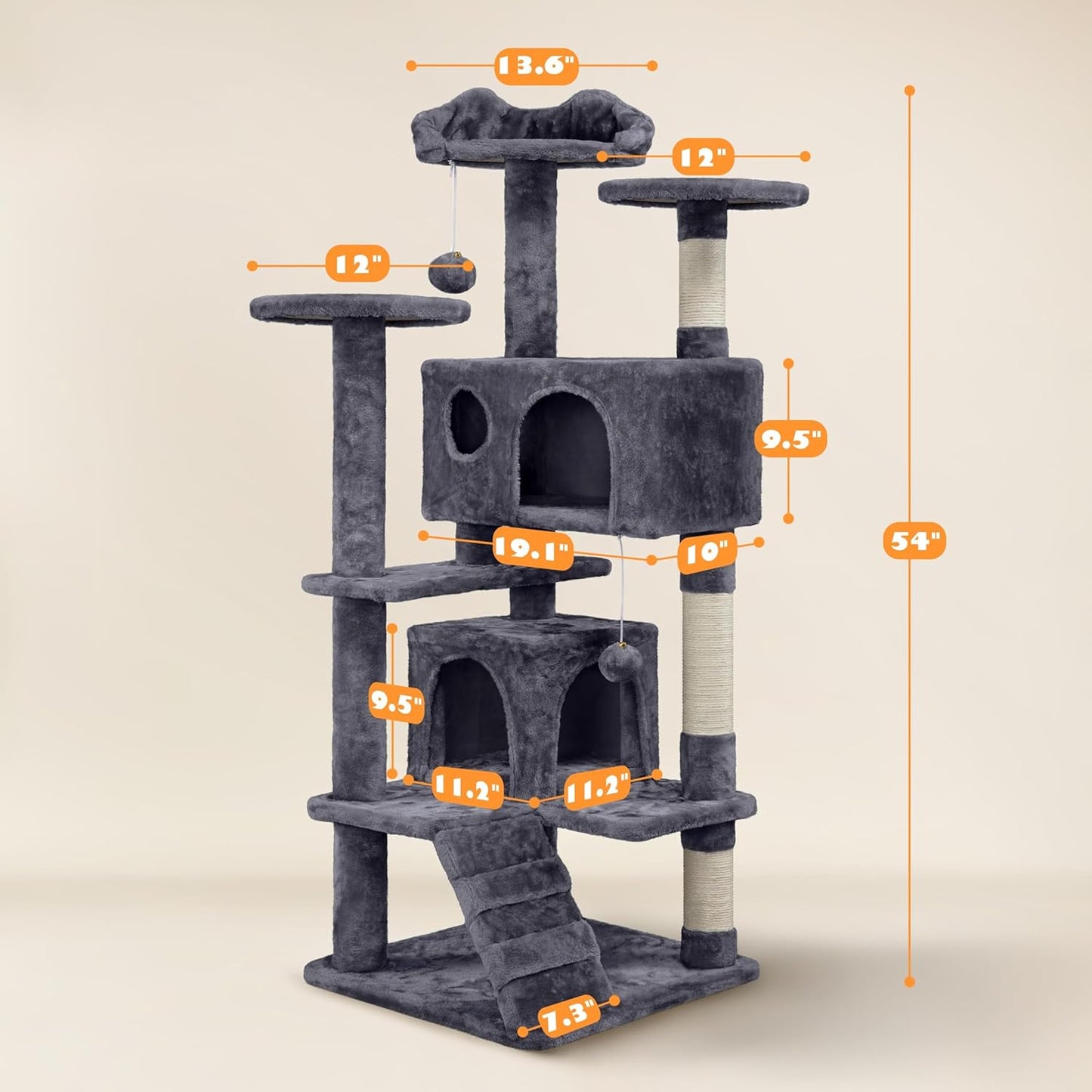 54in Multi-Level Cat Tree Condo