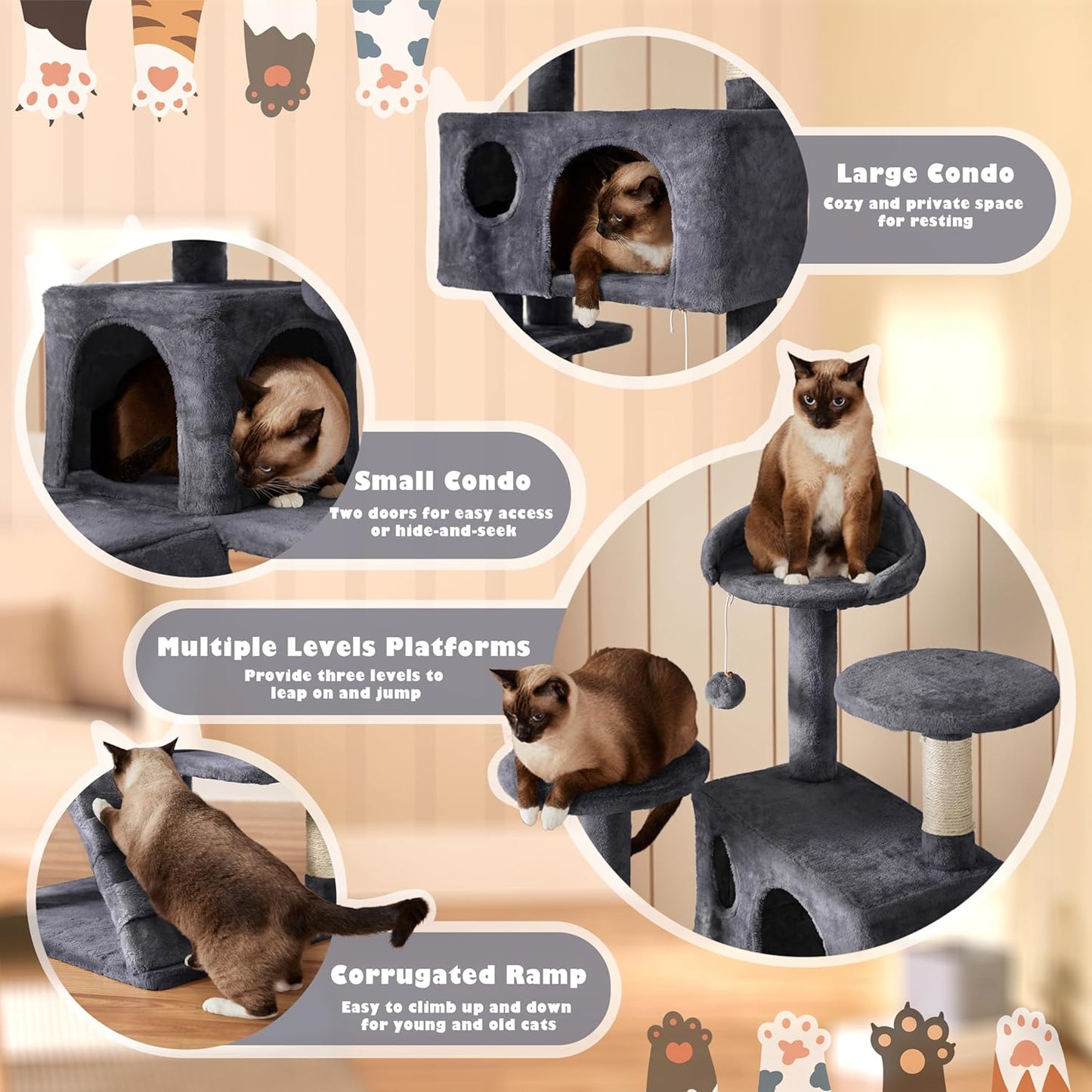 54in Multi-Level Cat Tree Condo