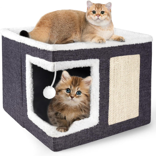 Cozy Foldable Indoor Cat Condo House