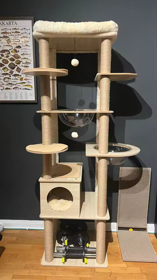Multi-Level Cat Wooden Tree Condo