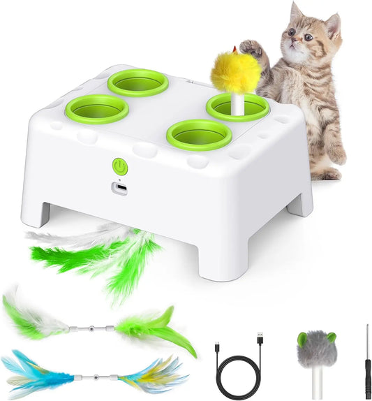 Automatic Pop-Up Feather Cat Toy