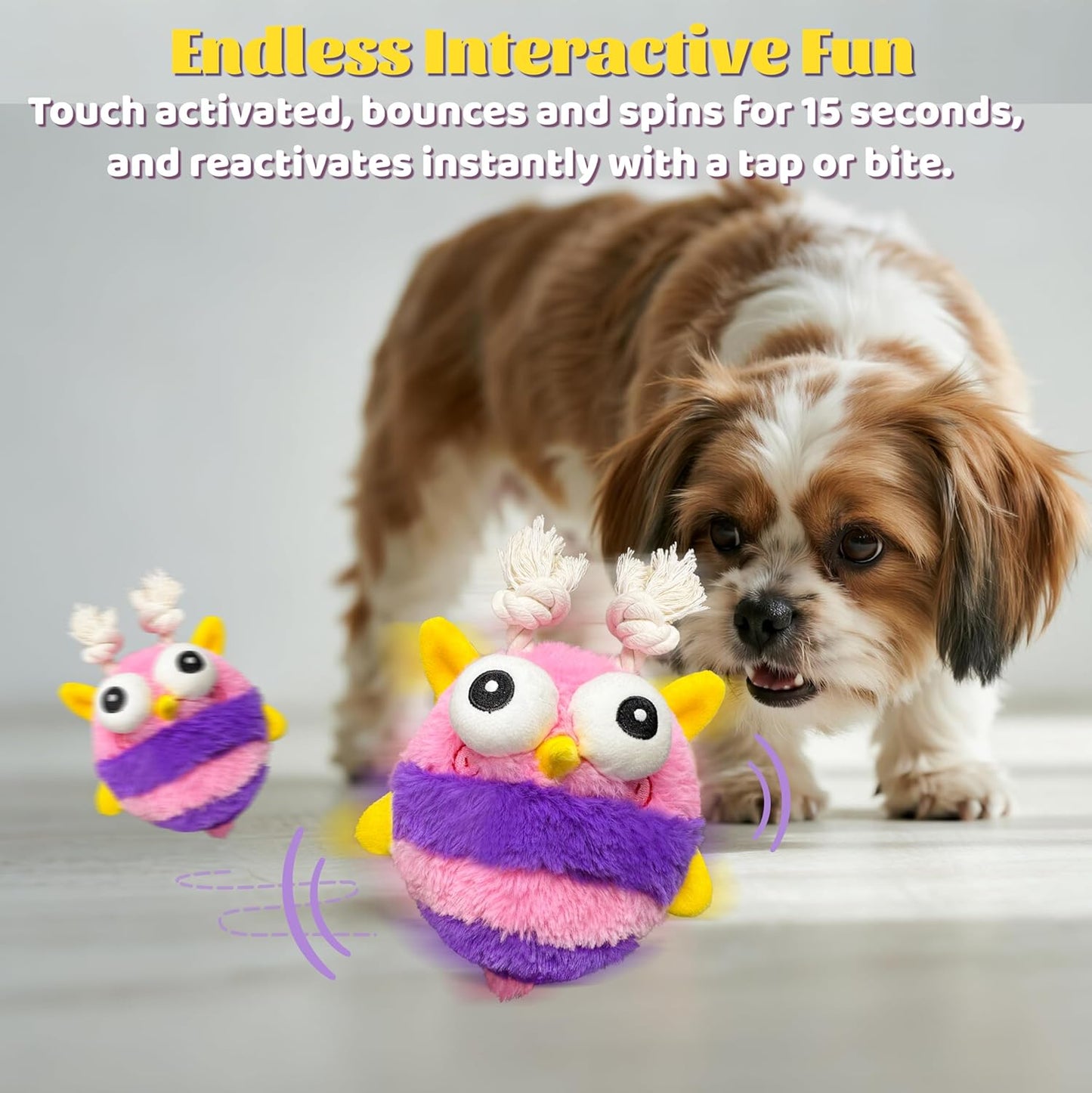 Bee Squeaky Moving Ball Dog Toy