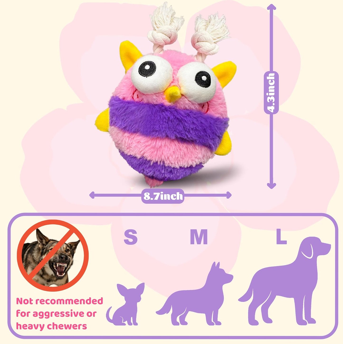 Bee Squeaky Moving Ball Dog Toy