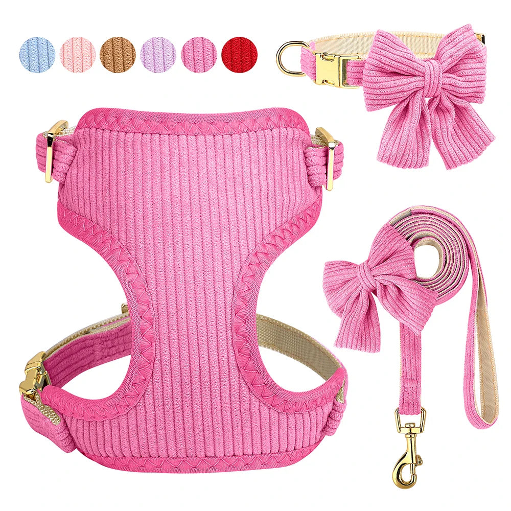 Breathable Dog Collar Harness Leash Set