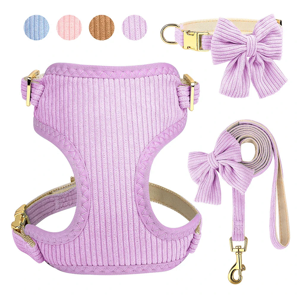 Breathable Dog Collar Harness Leash Set