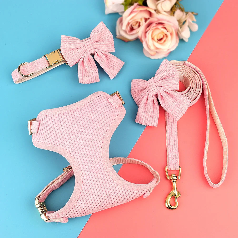 Breathable Dog Collar Harness Leash Set