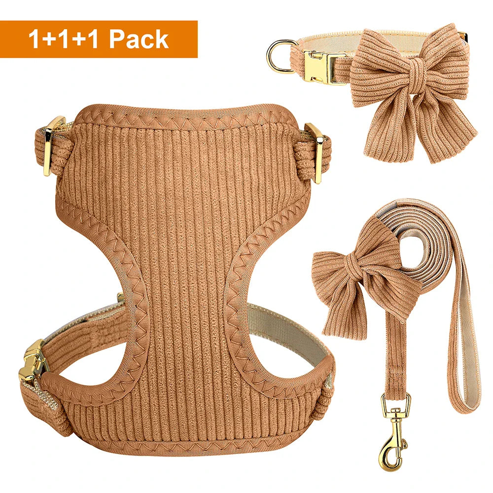 Breathable Dog Collar Harness Leash Set