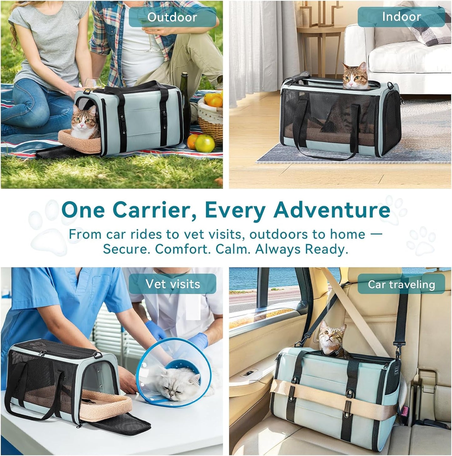 Buckles & Lockable Zippers Pet Carrier