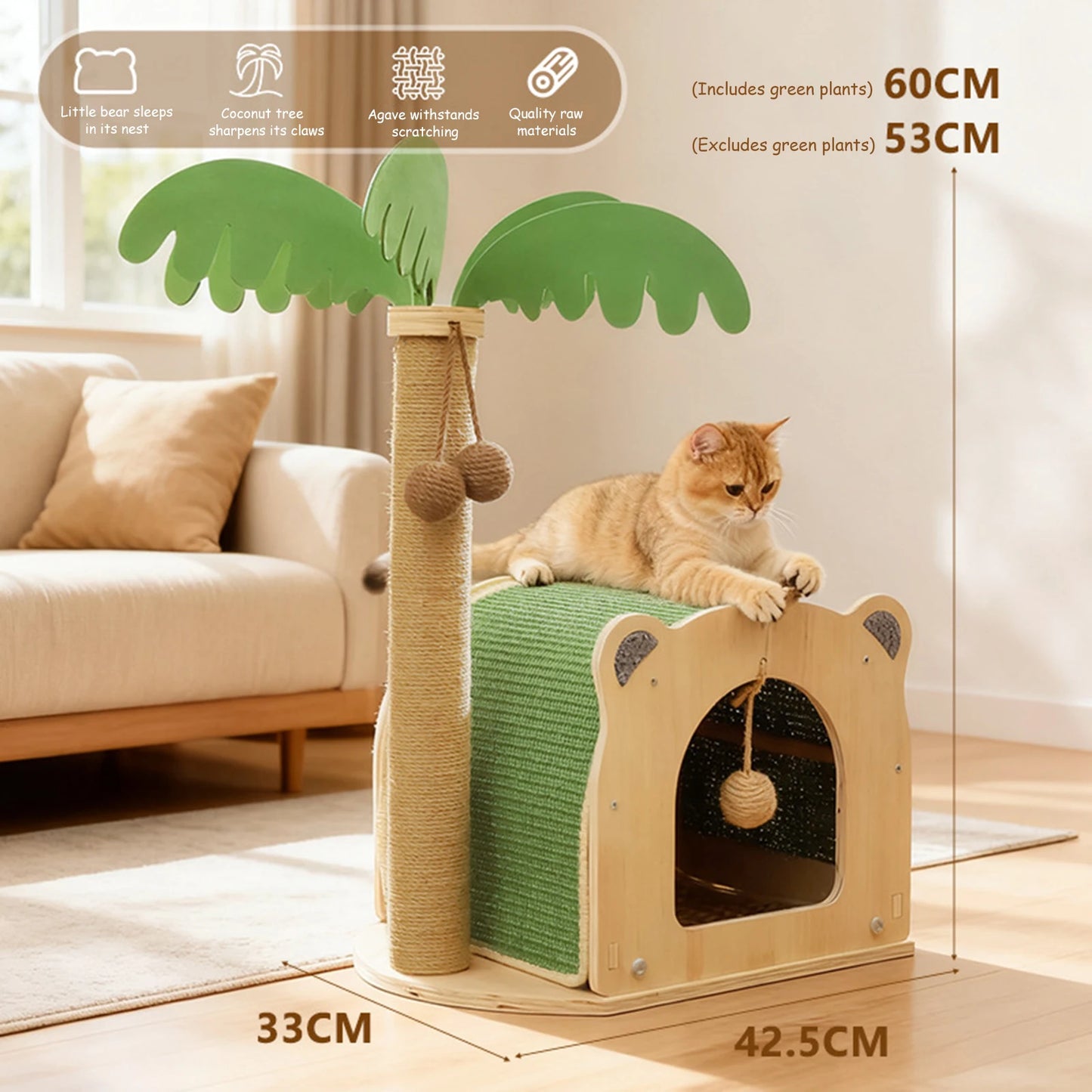 Cat Coconut Tree Sisal Scratch Post