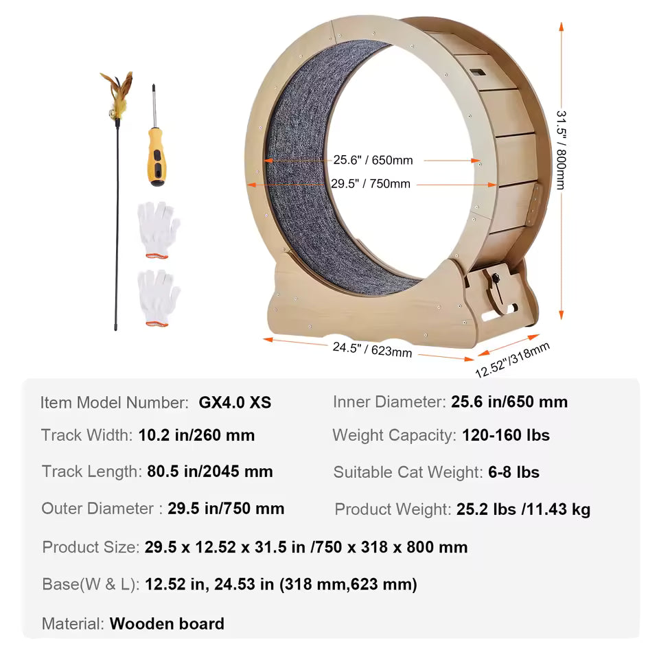 Cat Wooden Treadmill Wheel