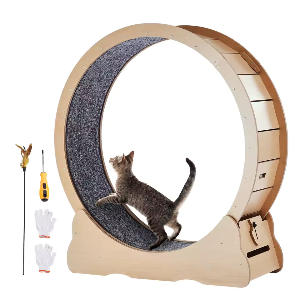 Cat Wooden Treadmill Wheel
