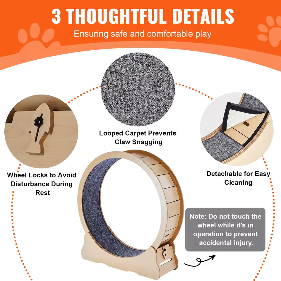 Cat Wooden Treadmill Wheel