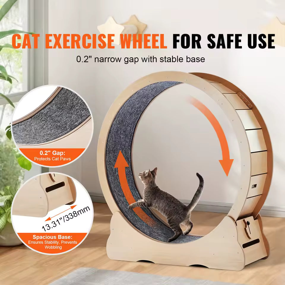 Cat Wooden Treadmill Wheel