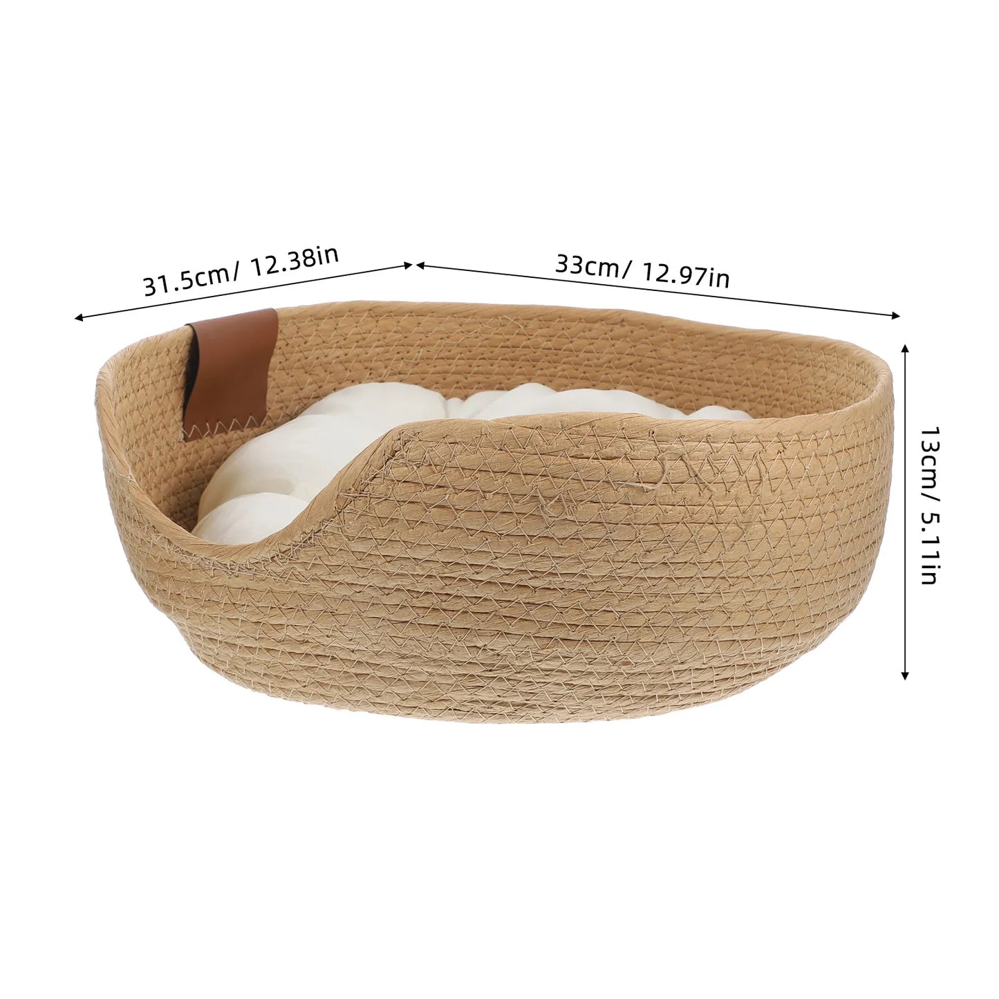 Cat Woven Basket Bed