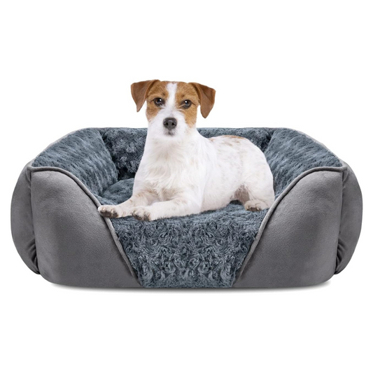 Cozy Faux Fur Dog Bolster Bed
