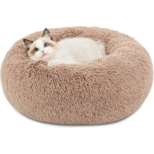 Extra Fluffy Plush Faux Fur Donut Bed
